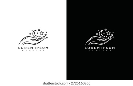 Um design de logotipo de onda estilizada em fundos contrastantes que ilustram a versatilidade e os elementos de design gráfico modernos