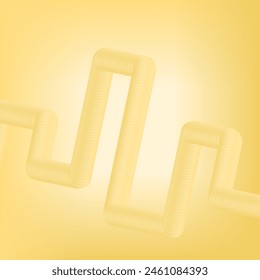 A stylized waveform pattern in a pale yellow color against a lighter yellow background. The waveform has a three-dimensional appearance with a textured surface. 3D.