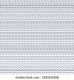 Stylized waves. Blue wavy lines. Abstract seamless background. Vector image.