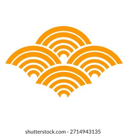 Stylized waves or mountains symbol isolated design element vector icon