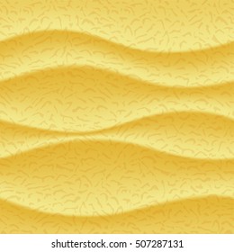 Stylized wavy 3D structure of beach sand with gradient shades. Vector mesh illustration