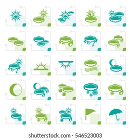 Stylized Weather and nature icons - Vector Icon Set