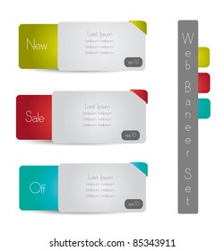 stylized web banner set vector
