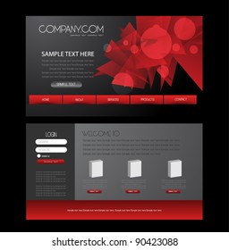 Stylized Web Design Template Red Black: เวกเตอร์สต็อก (ปลอดค่าลิขสิทธิ์ ...