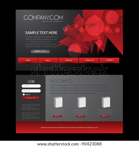 stylized web design template red black stock vector royalty free red and black theme