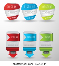 stylized web elements for online sale and advertisement