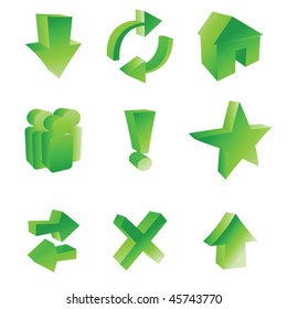 Stylized web icons over white background