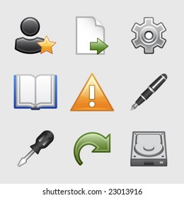 Stylized web icons, set 07