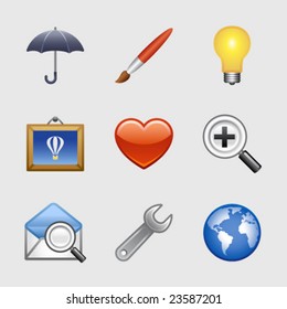 Stylized web icons, set 09