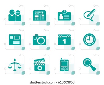 Stylized web site, computer and business icons - vector icon set