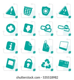 Stylized Web site and computer Icons - Vector Icon Set