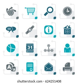 Stylized Web Site, Internet and computer Icons - vector icon set