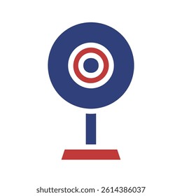 Stylized Webcam Icon, Modern Design in Blue, Red