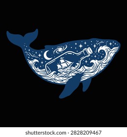 A stylized whale illustration