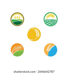 Vector y símbolo del logotipo de Stylized Wheat