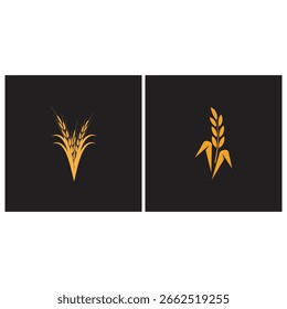 Vetor e símbolo do logotipo de trigo estilizado