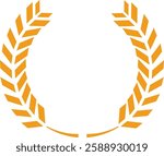 Stylized wheat stalks forming a laurel wreath, symbolizing victory, achievement, and high quality, ideal for logos, awards, and certifications