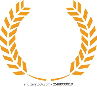 Stylized wheat stalks forming a laurel wreath, symbolizing victory, achievement, and high quality, ideal for logos, awards, and certifications