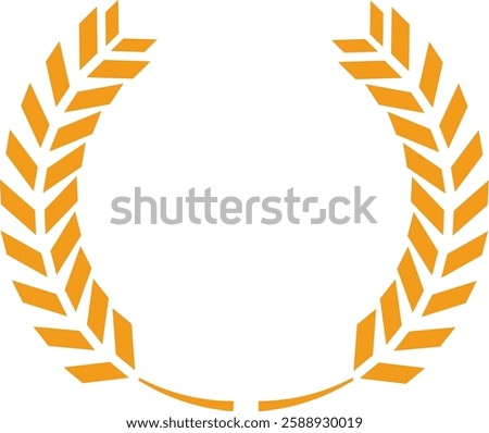 Stylized wheat stalks forming a laurel wreath, symbolizing victory, achievement, and high quality, ideal for logos, awards, and certifications