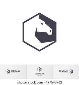 Stylized White Horse Head for Logo Template