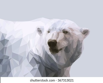 stylized white polar bear