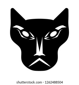 Stylized Wildcat Head. Black Mask