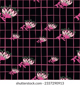 Stylized wildflower seamless pattern. Decorative naive flower botanical background. For fabric design, textile print, wrapping paper, cover. Vector illustration