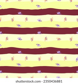 Stylized wildflower seamless pattern. Decorative naive flower botanical background. For fabric design, textile print, wrapping paper, cover. Vector illustration