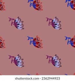 Stylized wildflower seamless pattern. Decorative naive flower botanical background. For fabric design, textile print, wrapping paper, cover. Vector illustration