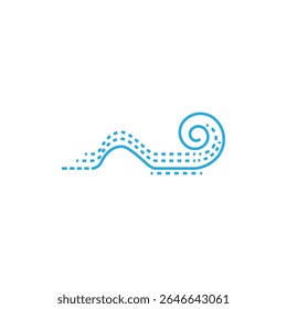 Diseño de Vector de símbolo simple de logotipo de viento estilizado