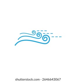 Diseño de Vector de símbolo simple de logotipo de viento estilizado