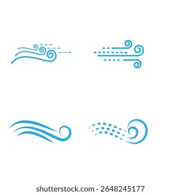 Stilisiertes Wind-Logo einfaches Symbol, Vektordesign