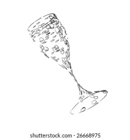 The stylized wine glass for fault (vector)