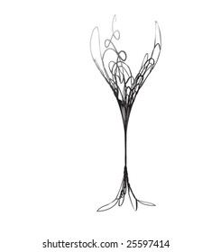 The stylized wine glass (vector)