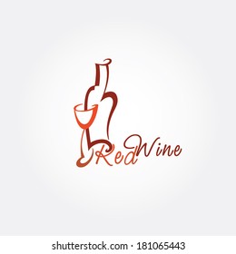 Stylized wine icon. Vector illustration