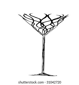 The stylized wineglass