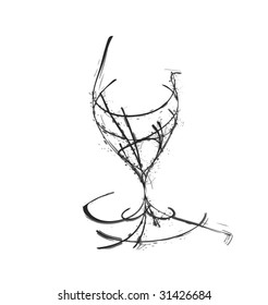 The stylized wineglass