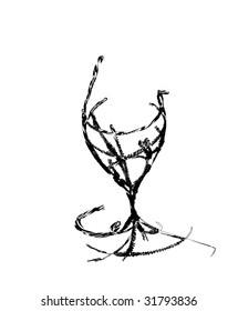 The stylized wineglass (vector)