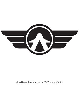 Estilizado logotipo alado representa vuelo y movimiento hacia adelante