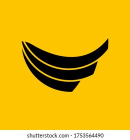 stylized wings in black color, editable vector