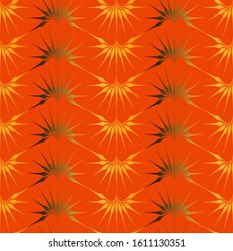 stylized wings seamless pattern in gold red shades