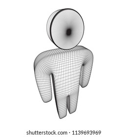 Stylized wire symbol man. Wireframe low poly mesh vector illustration