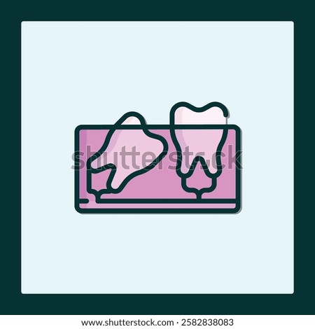 Stylized Wisdom Tooth X-Ray Icon Illustration