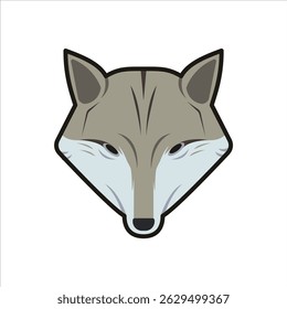 Stylized wolf head icon in a cute, simplified cartoon style. Great for educational content, logos, or animal graphics.
