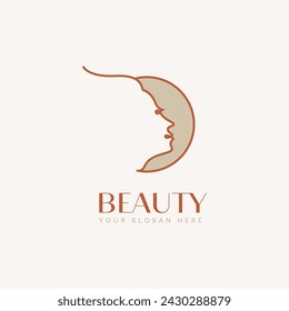 Stylized woman faces. Modern single line art. Woman beauty fashion concept, minimalistic style.Vector illustration