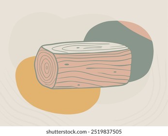 Stylized Wooden Log with Abstract Background