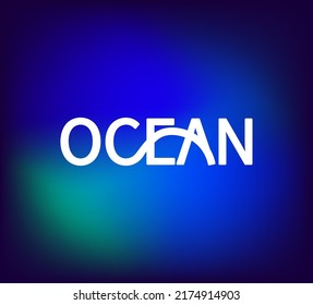 Stylized word "Ocean" with an original design in the shape of a wave.
