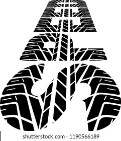 stylized word "speed" with tire tread texture
