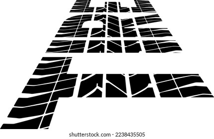 stylized word "tire" in perspective
