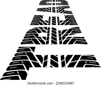 stylized word tread in perspective